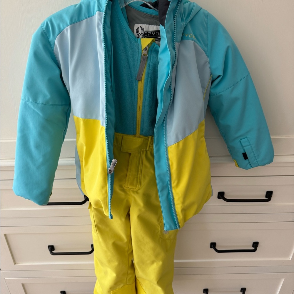 Spyder Girls Size 6 Bibs and Size 7 Ski Jacket